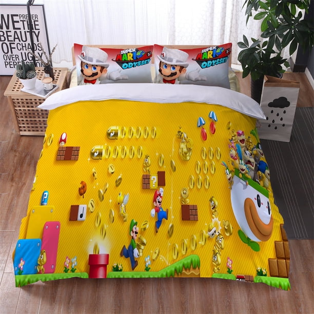 Super Mario Game Bedding Duvet Cover 3D Digital Printing Super Soft Comfortable 100% Polyester Duvet Cover Bedroom Decoration Bed Sheets