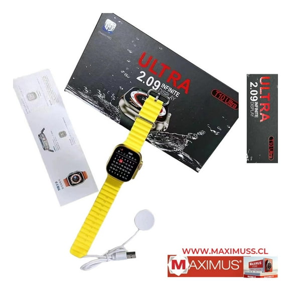 Reloj T10 Ultra Inteligente Smartwatch Amarillo / Realiza Y amarillo
