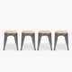 thumbnail image 1 of Pack 4 Pisos Tolix Asiento Madera Metal, 1 of 5