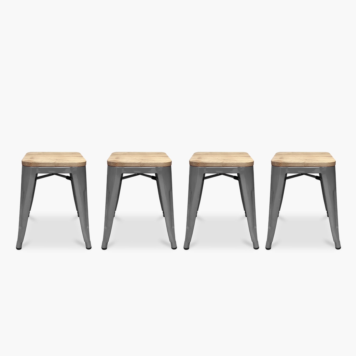 Form Design - Pack 4 Pisos Tolix Asiento Madera Metal
