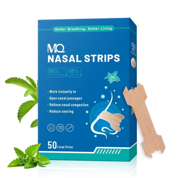Tiras nasales MQ, 50 unidades, extra fuertes, para aliviar los ronquidos, con aroma a menta