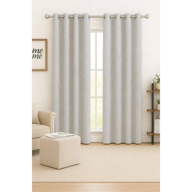 Pack 2 Cortina Engomada Termica 100% Blackout 135X225 blanco 135X225