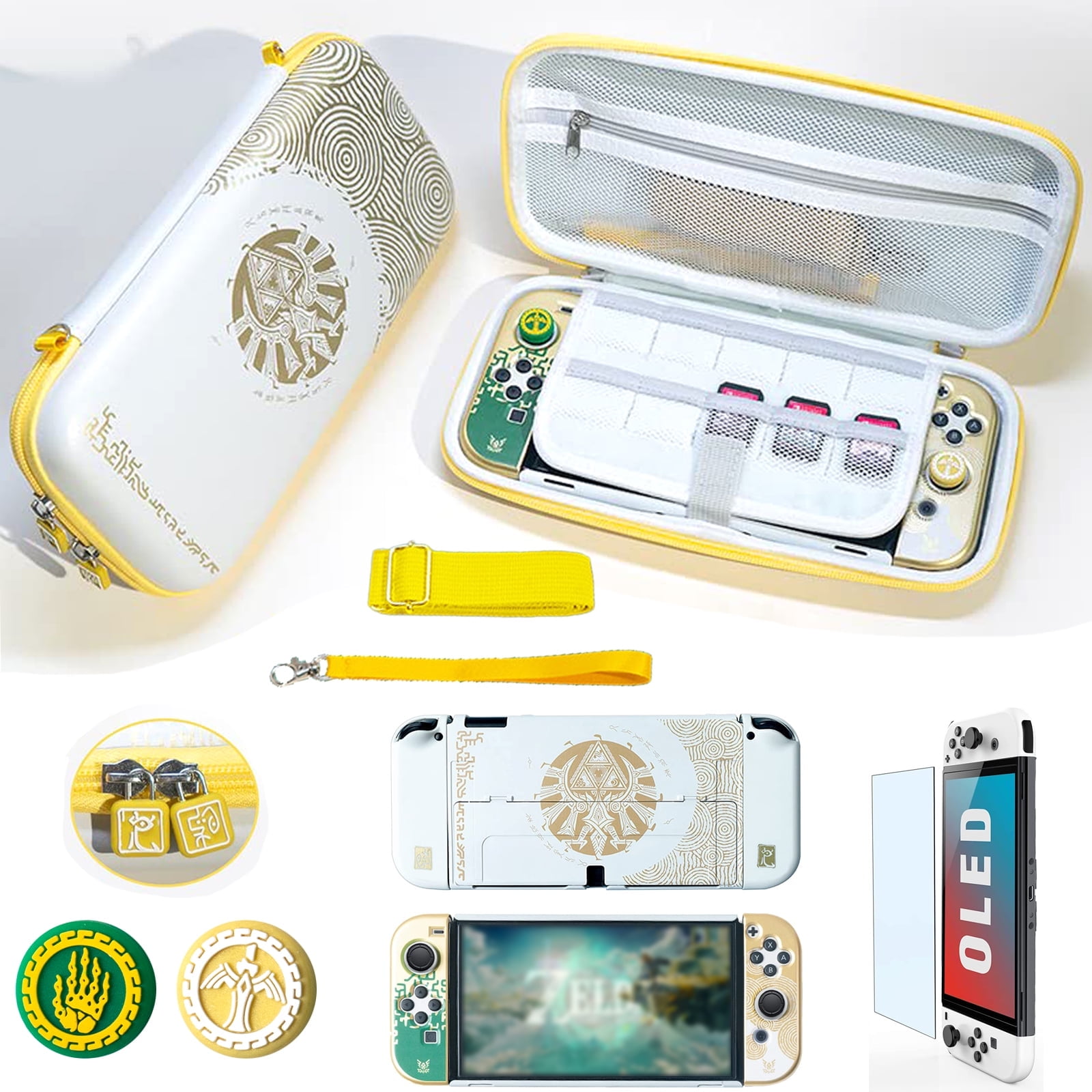 Bolsa De Almacenamiento Aaronmei Para Nintendo Switch Oled Con Carcasa Protectora, Protector De Pantalla Y Accesorios