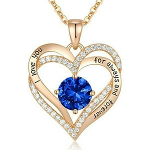 Collar Heshpaws Love Pendant 925 Sterling Silver Con Birthstone Zirconia Y Caja De Regalo