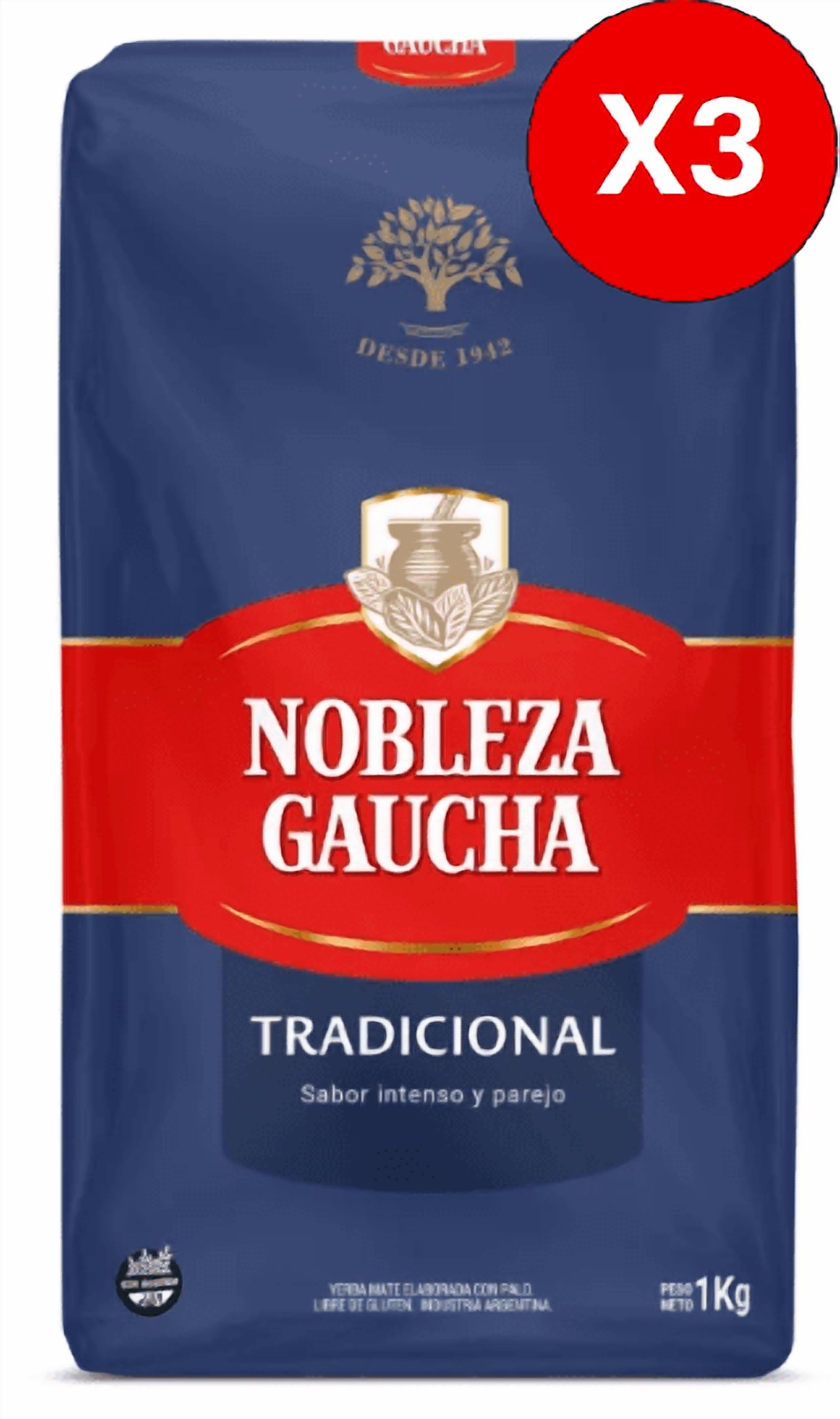 Nobleza Gaucha - Pack 3 Tradicional 500G C U