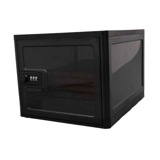 Caja de bloqueo con combinación, caja de bloqueo multiusos para tableta, teléfono, artículos personales, aperitivos, casillero de oficina, electrónica Negro