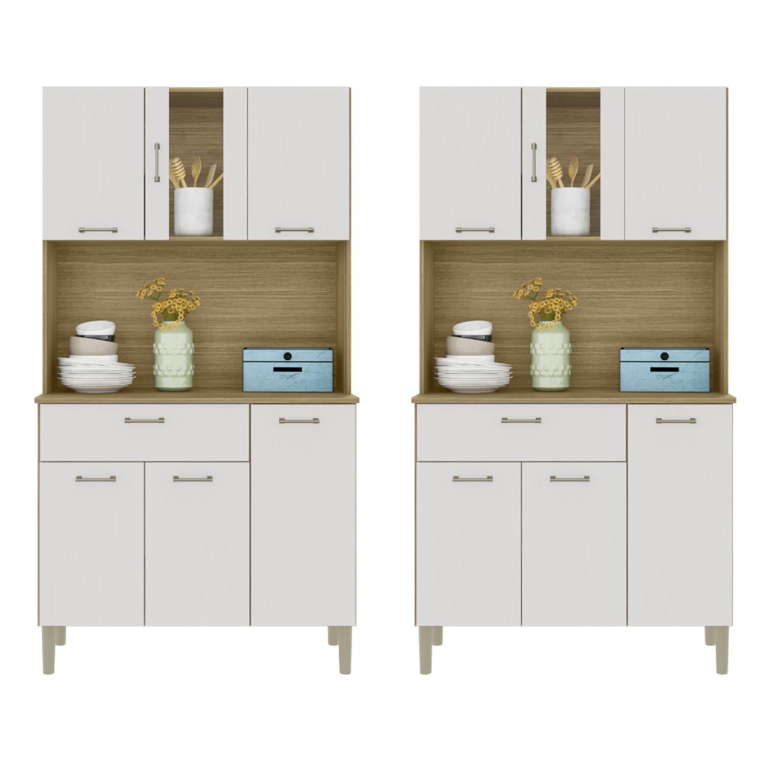 Movelaria - Combo 2 Cocina Kyra 6 Puertas Off White K06x2 Blanco