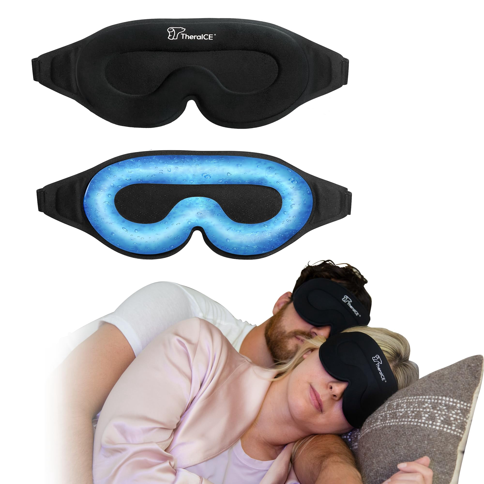 Mascarilla Para Dormir Theraice Sleep + Cooling Gel Relief Black