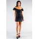 thumbnail image 1 of Vestido Mini Ajustado Convertible Con Hombros Descubiertos Y Mangas Con Volantes L, 1 of 4