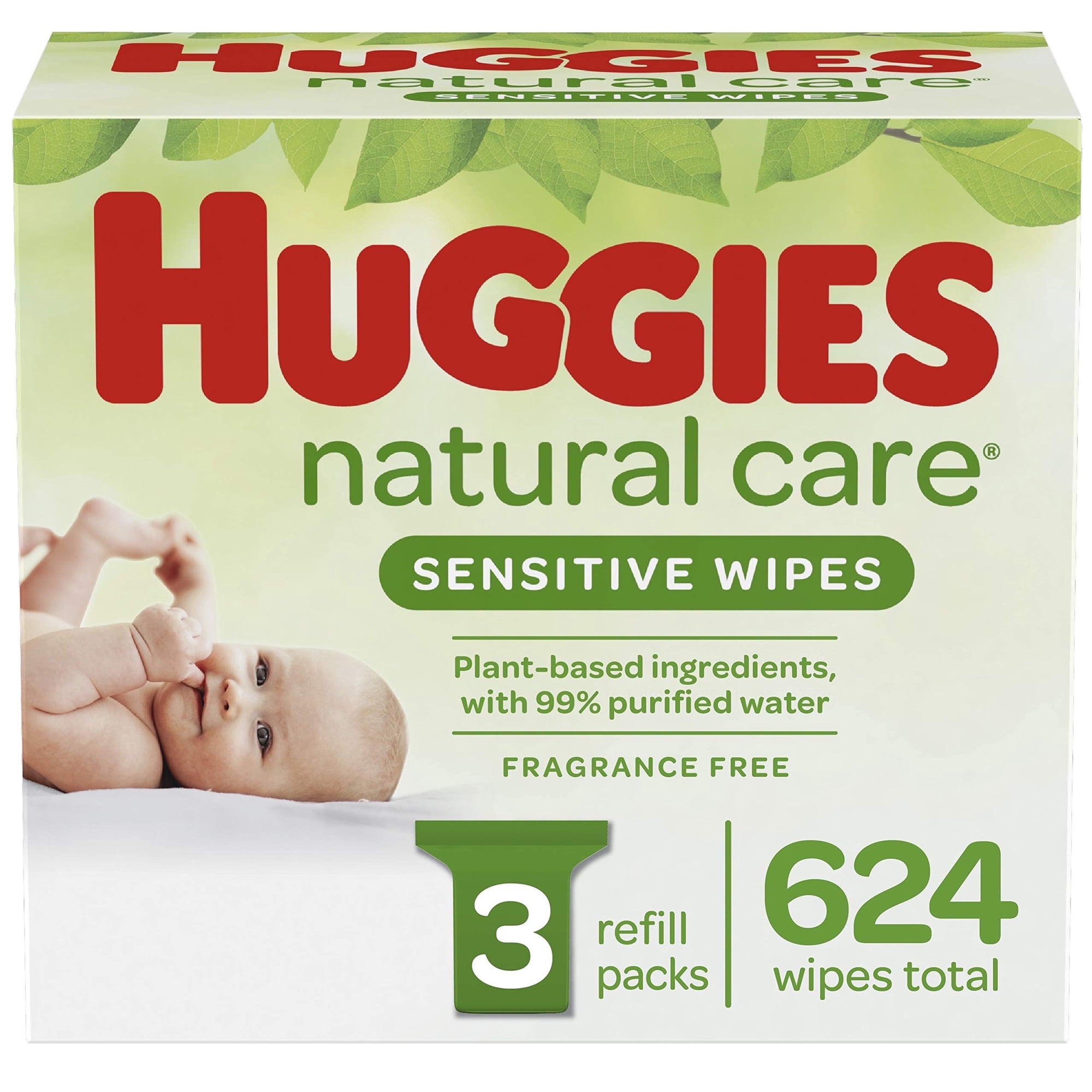 Toallitas Para Bebés Huggies Natural Care Sensitive, Sin Perfume, 624 Toallitas