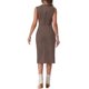 thumbnail image 3 of INSPIRE CHIC Vestido de Mujer de Imitación de Gamuza para Regreso a Clases de Maestra Sin Mangas Cuello Redondo Dobladillo Dividido Vestido de Trabajo L Café, 3 of 5