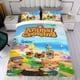 thumbnail image 4 of Animal Crossing Conjunto de sábanas temático, trío de piezas, cómodo y amigable con la piel, diseño único, regalo de decoración para el hogar para familiares, amigos y fans,140cm *210cm, 4 of 6