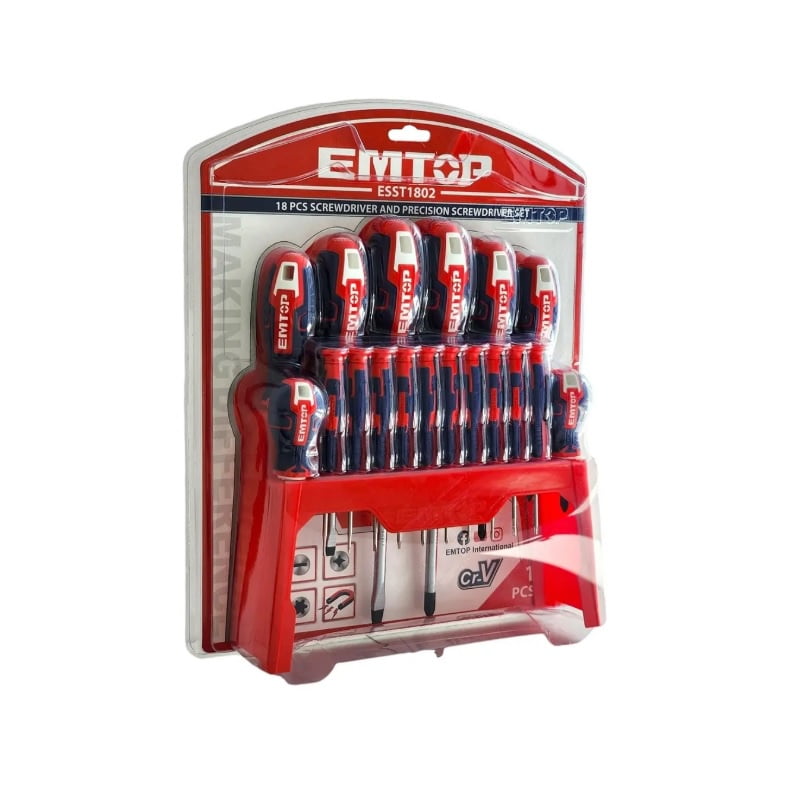 Emtop - Pack De Destornilladores 18 Piezas