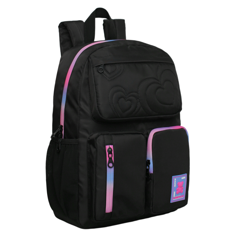 Mochila Infantil Niña Funny Quilt Negro Head