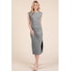 thumbnail image 1 of Vestido Midi con Cuello Barco, Espalda Abierta y Mangas Cortas, 1 of 4