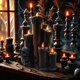 thumbnail image 3 of Velas Negras LED con Calaveras y Telarañas 30,9 cm Halloween - Frank & Mortis, 3 of 3