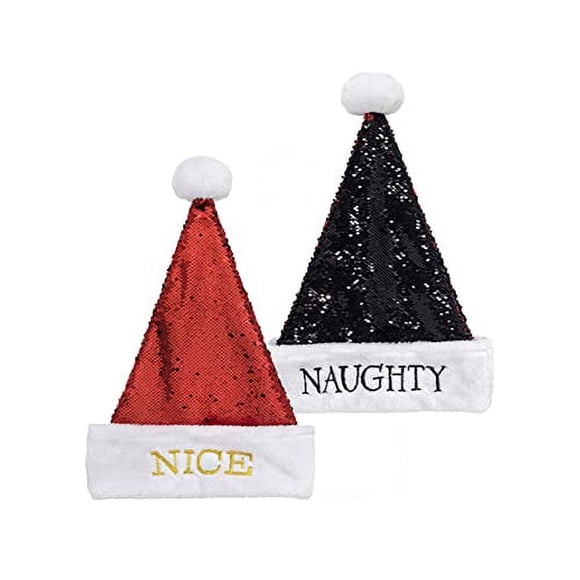 Gorro reversible de Papá Noel Dyno, 43 cm, rojo, negro y blanco