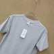 thumbnail image 3 of Camiseta de Mujer de Manga Corta, Camiseta Ajustada de Cuello Redondo, casual y Moderna, top de Mujer de Algodón de color Puro, Gris Claro, 3 of 6