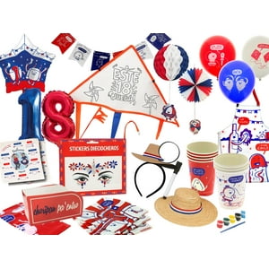 Carnaval - Pack De Cotillon Dieciochero - Fonda Completa Rojo