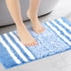 thumbnail image 2 of Alfombra de baño REGALWOVEN, alfombra de baño de microfibra extra suave y absorbente, alfombra de piso antideslizante con rayas esponjosas azul 16" x 24", 2 of 5
