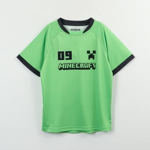 Polera Manga Corta Niño Verde Fútbol Minecraft