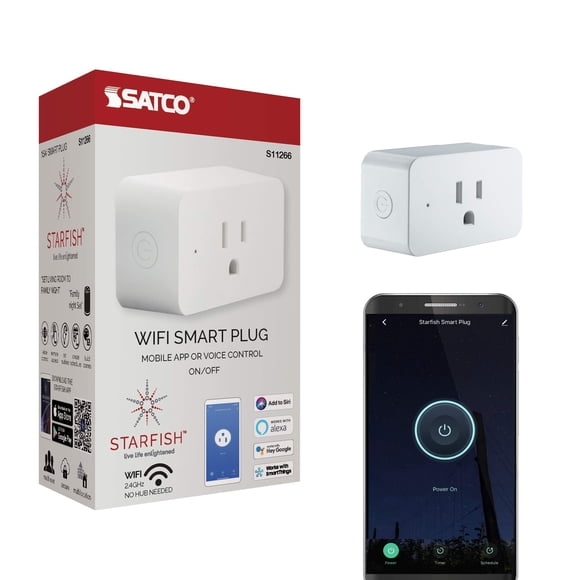 Enchufe Inteligente Satco S11266 WiFi Alexa Siri Google