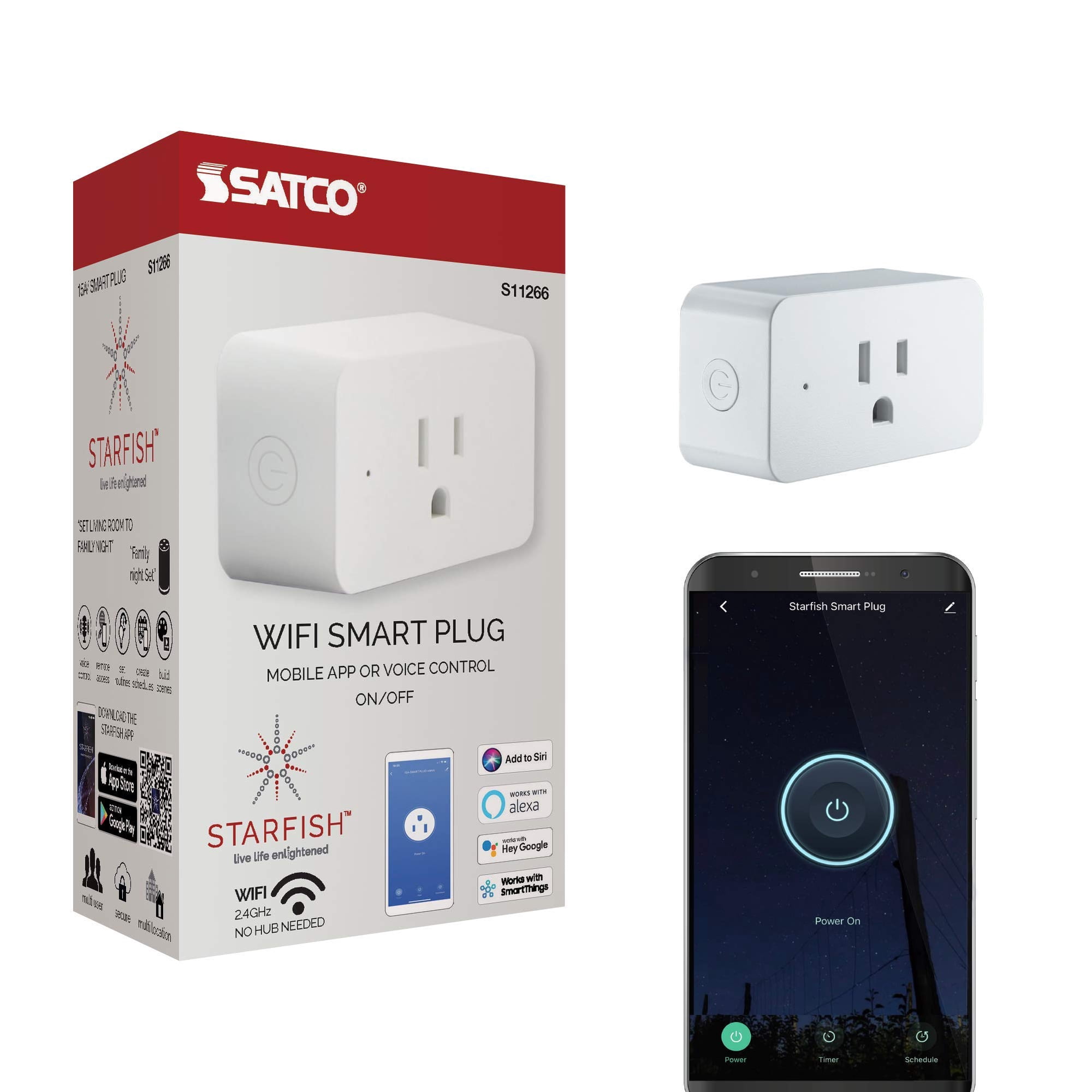 Enchufe Inteligente Satco S11266 Wifi Alexa Siri Google