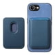 thumbnail image 4 of Funda de Cuero Magnética con Tarjetero para iPhone 16e Cubierta Delgada Azul, 4 of 5