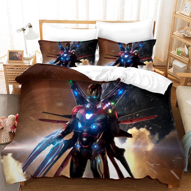 Iron Man Bedding Set Duvet Cover Comforter Cover&Pillowcases Fans Gift3-Piece Bedding Set