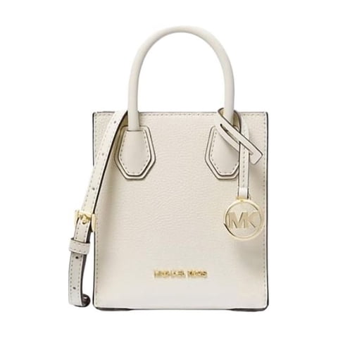 Cartera Michael Kors Mercer Xs Cuero Crossbody Color Crema Claro