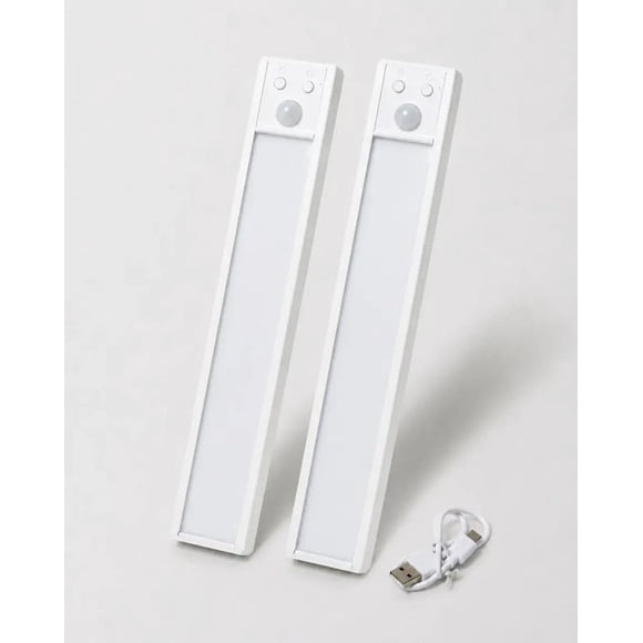 Set 2 Barras LED con Sensor de Movimiento 30 cm Recargable USB e Inalámbrica - Blanca