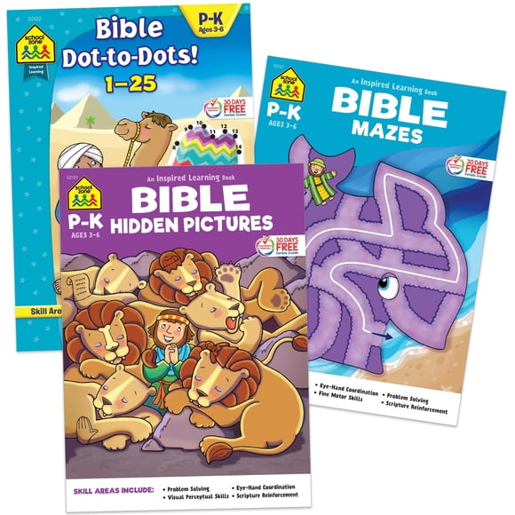 Cuaderno de actividades School Zone 96 páginas, para niños de 3 a 6 años, pack de 3