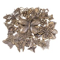 Bothyi - Colgante De Dijes De Mariposa Antiguo Para Decoración De Álbumes De Recortes, Llaveros, Pendientes, Bronce