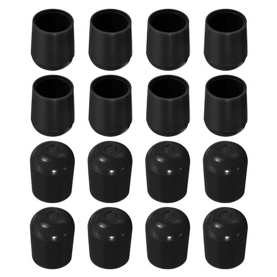 Uxcell - Protectores De Suelo Para Patas De Silla, 16 Piezas 3/4" - Tapas Redondas De Plástico Para Patas De Silla, Cubiertas Antideslizantes Para Pies De Muebles (negro)