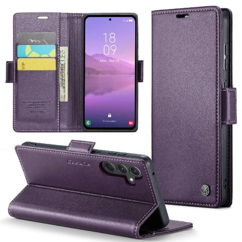 Caseme Tipo Cartera Samsung Galaxy A35 5G Con Cierre Magnético, Rfid, Tarjetero, Soporte, Carga Inalámbrica
