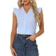 thumbnail image 1 of INSPIRE CHIC Blusa de Cuadros para Mujer de Regreso a Clases con Cuello en V y Mangas con Volantes Azul Talla L, 1 of 6