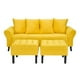 thumbnail image 1 of Sofa Lua 3c + 2 Pouf Felpa 20 Amarillo, 1 of 5