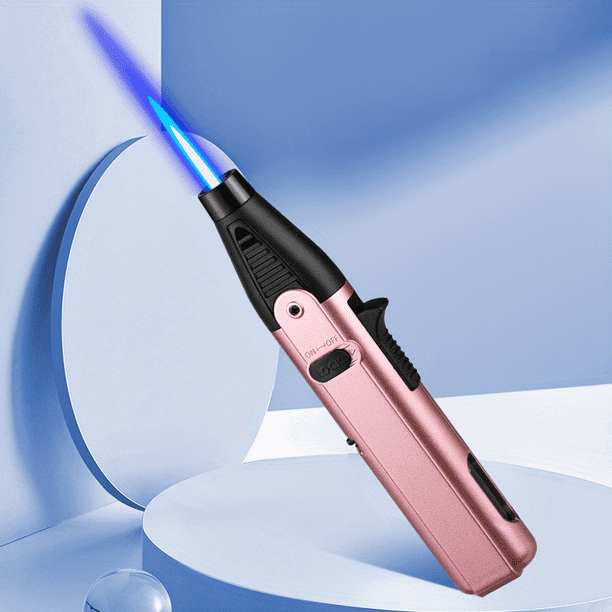 Butane Torch With Fuel Gauge, Refillable Kitchen Torch Lighter With Safety Lock And Adjustable Flame, One-handed Operation Blow Torch ForBBQ(Butane Gas Is Not Included)