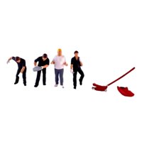 Magideal - 4 Figuras De Diorama En Miniatura De Resina Pintadas Con 2 Herramientas, Modelo Para Casa De Muñecas, Accesorios, Jardín De Hadas, Regalos Para Adulto Negro