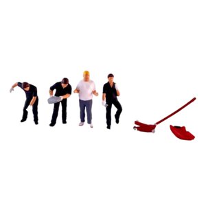 Magideal - 4 Figuras De Diorama En Miniatura De Resina Pintadas Con 2 Herramientas, Modelo Para Casa De Muñecas, Accesorios, Jardín De Hadas, Regalos Para Adulto Negro