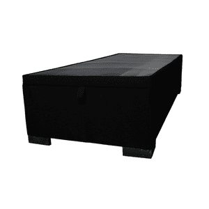 Mueblart - Base De Cama Baúl 1,5 Plazas Eco Cuero Gris Con Mecanismo