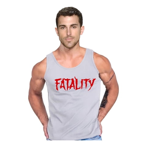 Persodesign - Polera Diseño Fatality Tank Gym Musculosa Talla L Gris Hombre