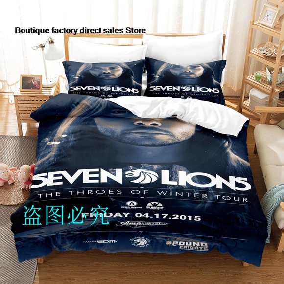 HOT Seven lionsBedding Set Single Twin Full Queen King Size Bed Set Aldult Kid Bedroom Duvetcover Sets 3D Bed Sheet SetBed Sheets