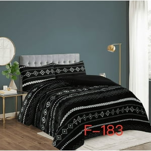 Mundo Shopping - Cobertor Plush Con Chiporro 2 Plazas Color Negro Con Diseño