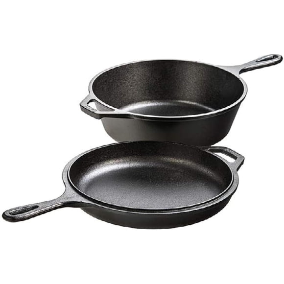 Olla Cooker Lodge Combo de hierro fundido de 3,2 L con sartén de 26 cm