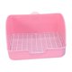 thumbnail image 2 of Caja De Arena Para Conejos, Cacerola Para Mascotas Con Orinal De Rejilla Para Jaula De Chinchilla De Conejo, Color Rosa, 2 of 5