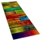thumbnail image 1 of Alfombra De área Tapetes De Puerta Poliéster Duradero Antideslizante Estilo De Tablones De Madera Para Dormitorio Color Del Arco Iris, 1 of 5