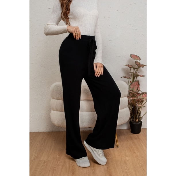 Pantalon Mujer Recto Lanilla Tiro Alto Full Elasticado 5053
