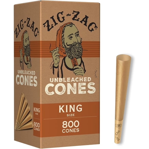 Conos Pre Armados ZigZag King Size Sin Blanquear 800 Unid