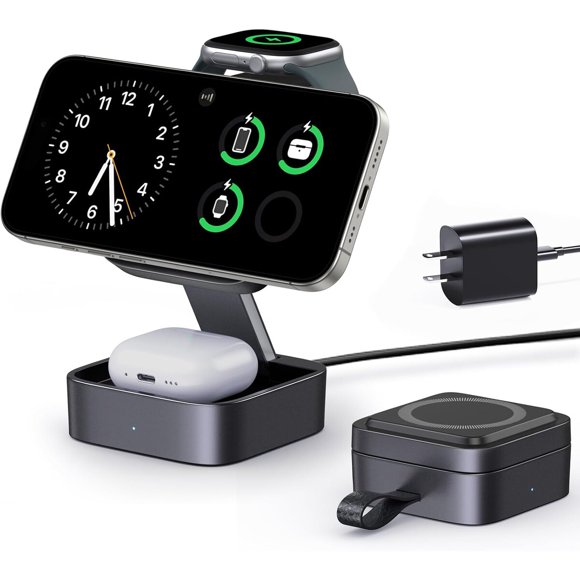 Base de Carga 3 en 1 KEEPRO T12 15W MagSafe para iPhone